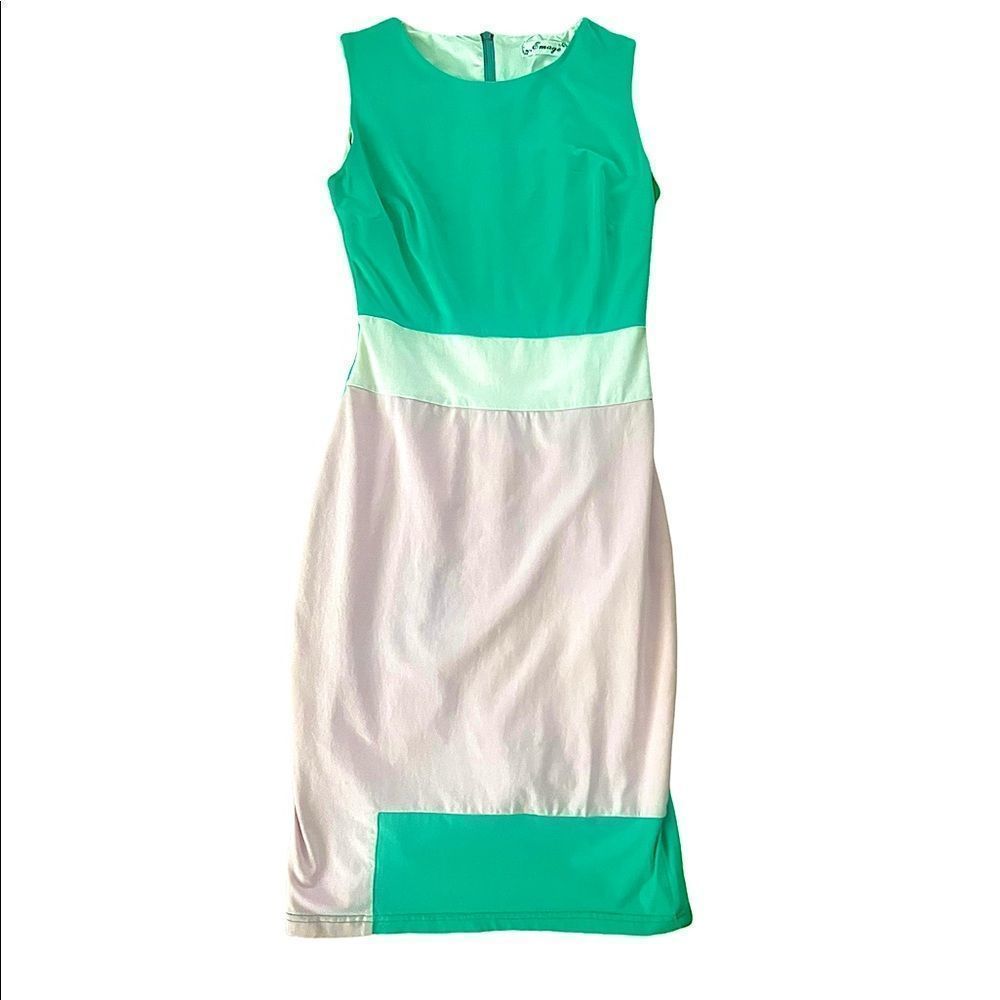 Emage Womens Small Color Block Body Con Dress